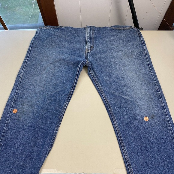 Levis 505 Regular Fit Mens 40x30 Straight Leg Jeans Blue Medium Wash 505 0216 - Picture 8 of 16